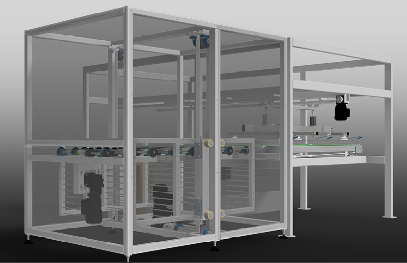 Glass accumulator for the continuous feeding of laminates or sheets 