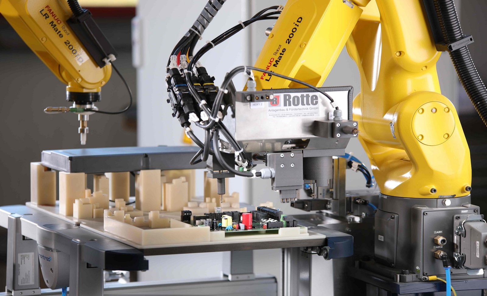 Automated testing with touch finger and force measurement on industrial robots